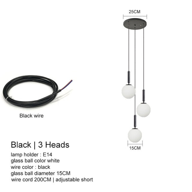 LED Glass Ball Chandelier Lights
